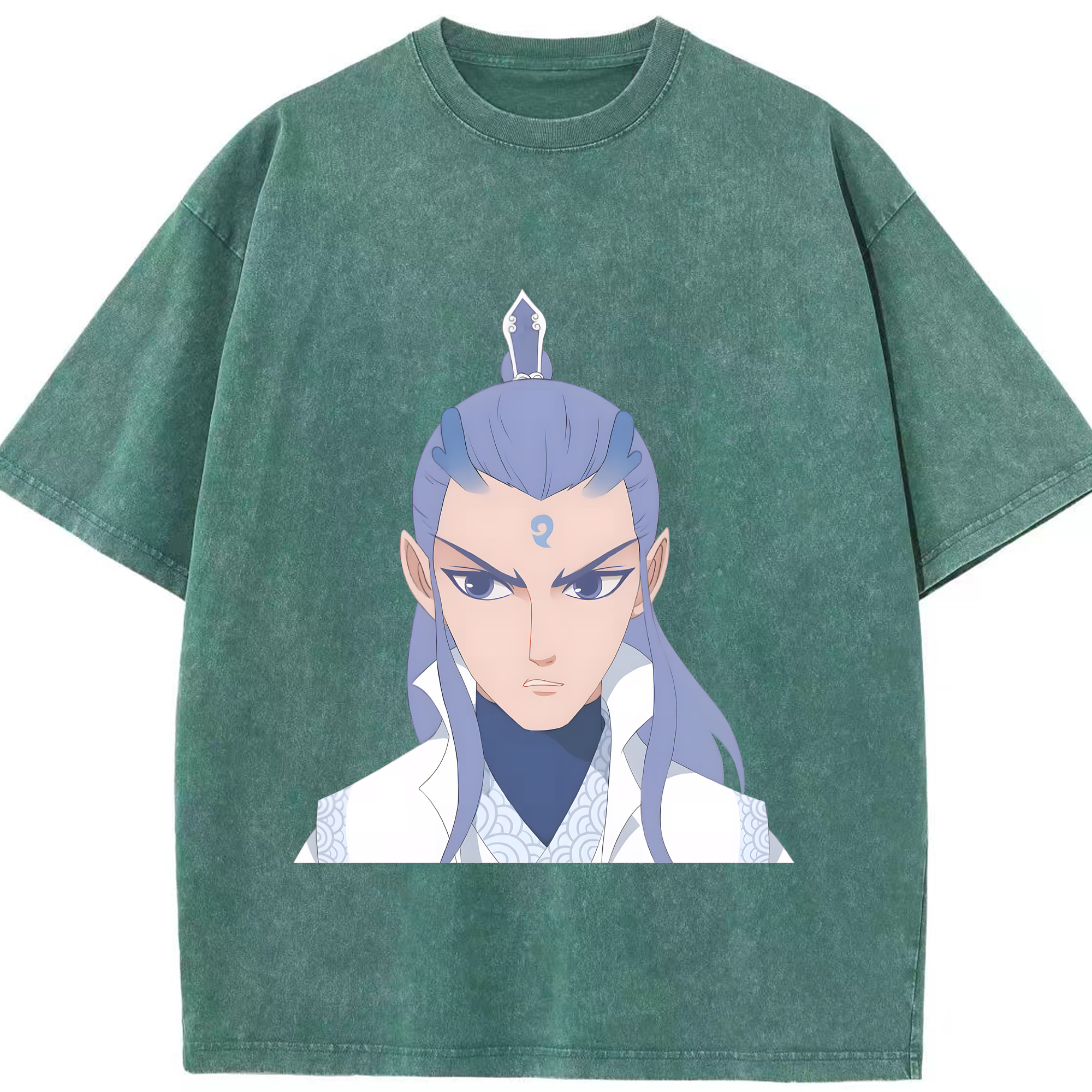 （画像用） Ne Zha 2 ナタ 魔童の大暴れ 綿100% ヴィンテージ風 半袖Tシャツ（フロントプリント）